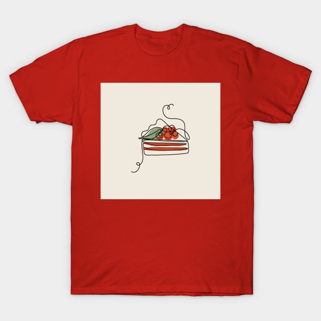 Line art style cake T-Shirt by DanielK